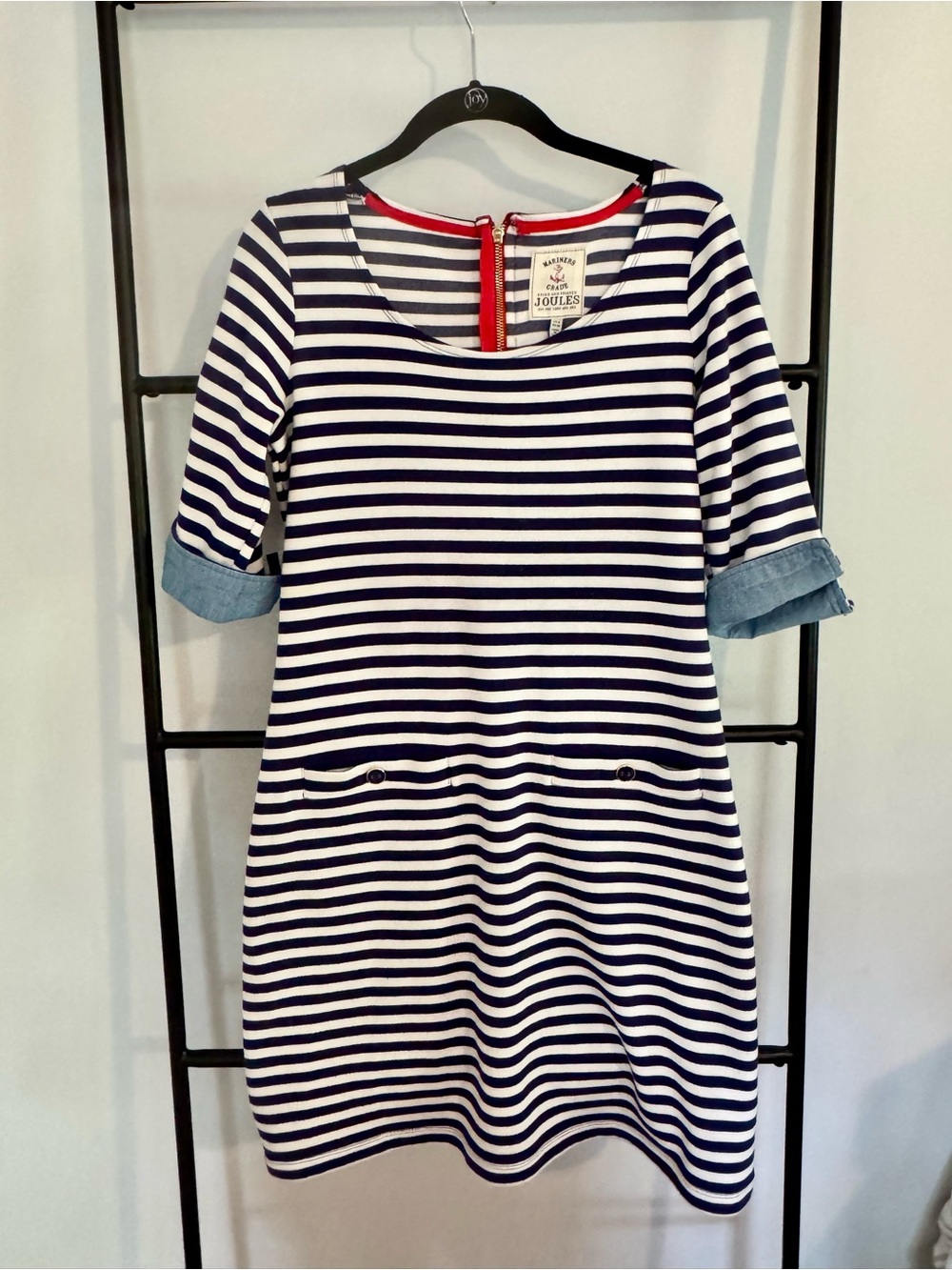 Joules Mariner’s Navy & White Striped Dress, 8